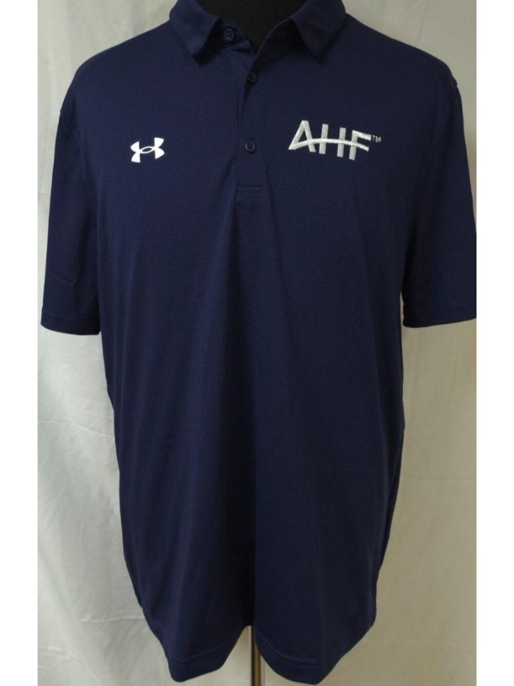 Under Armour Loose Fit Mens XL Blue Short Sleeve Golf Logo Polo Shirt